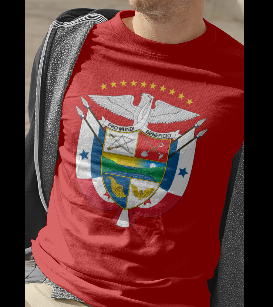 Pro Mundi Beneficio Escudo De Panamá Coat Of Arms Flag T-Shirt