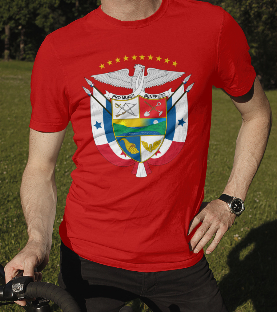 Pro Mundi Beneficio Escudo De Panamá Coat Of Arms Flag T-Shirt