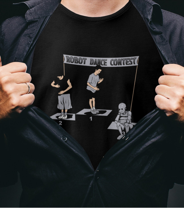 Robot Dance Contest Podium: Humans Vs Android Performers T-Shirt