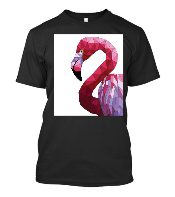 Geometric Fernando The Flamingo Abstract Polygon T-Shirt