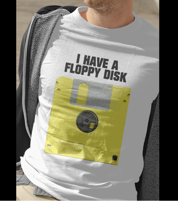 I Have A Floppy Disk Yellow Retro Technology Nostalgia T-Shirt