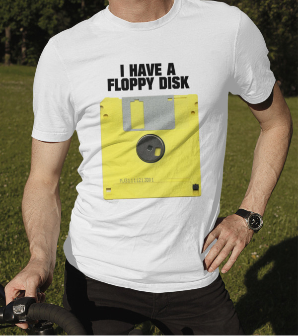 I Have A Floppy Disk Yellow Retro Technology Nostalgia T-Shirt