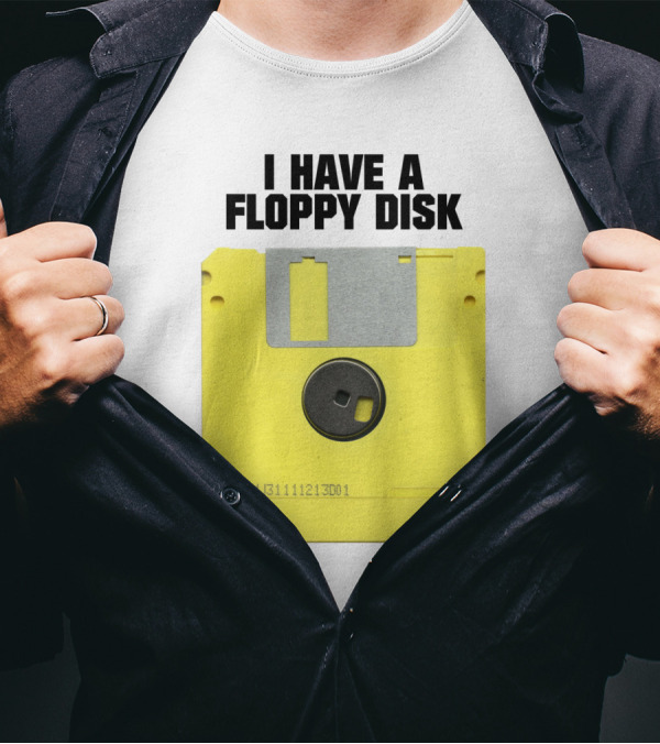 I Have A Floppy Disk Yellow Retro Technology Nostalgia T-Shirt
