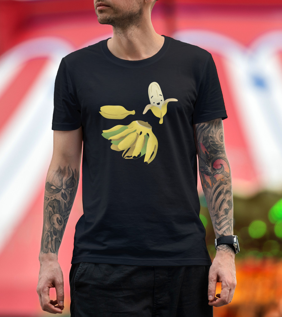 Saba Bananas Happy Banana Character and Cluster T-Shirt