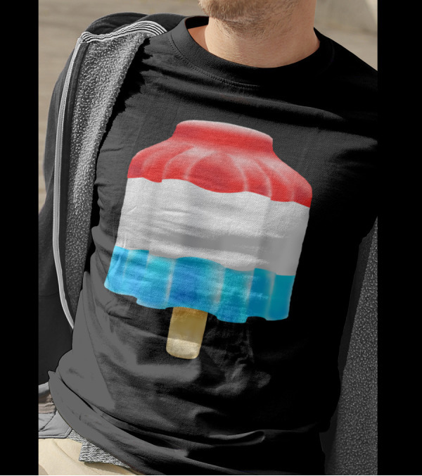 Firecracker Popsicle Ice Cream Red White And Blue Iconic Summer Treat T-Shirt