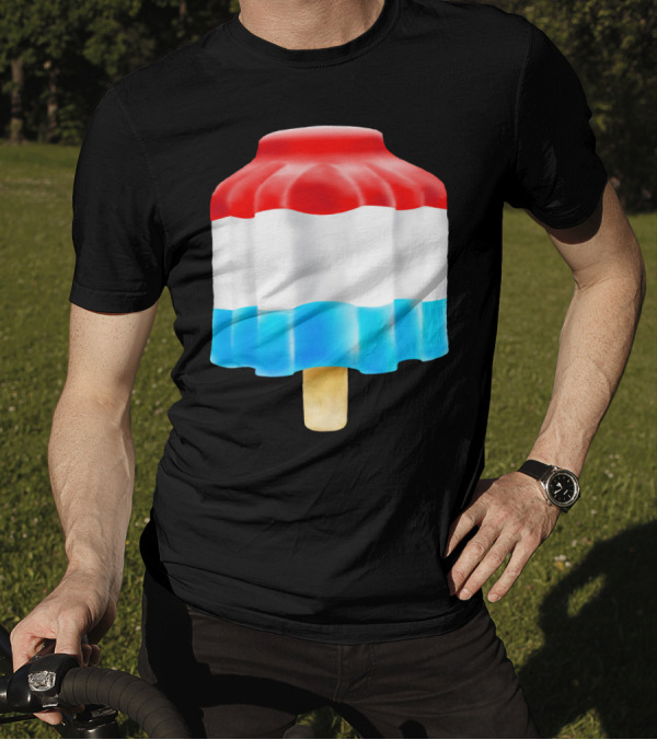 Firecracker Popsicle Ice Cream Red White And Blue Iconic Summer Treat T-Shirt