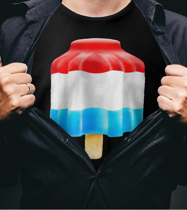 Firecracker Popsicle Ice Cream Red White And Blue Iconic Summer Treat T-Shirt