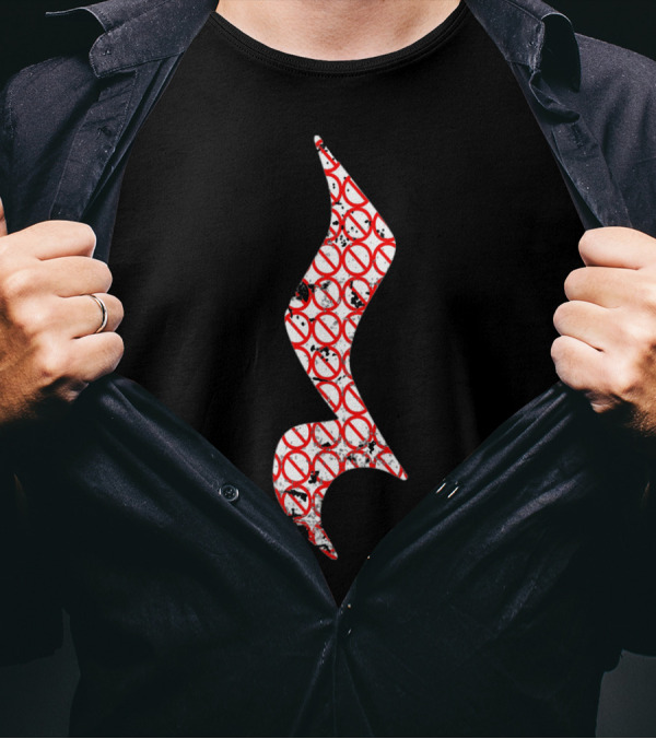 No Rest Grunge Red And White Repeated No T-Shirt