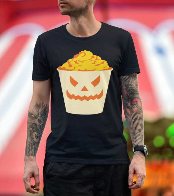 Premium T-Shirt: Pumpkin Spice Lattoween Jack-O'-Lantern Cup T-Shirt Pumpkin Spice Lattoween Jack-O'-Lantern Cup T-Shirt