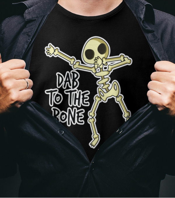 Dab To The Bone Dancing Skeleton Halloween Funny Dance Move T-Shirt