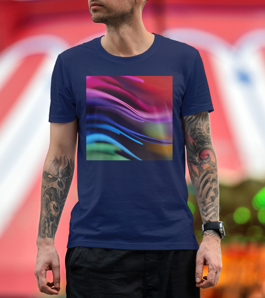 Colorful Abstract Waves in Gradient Spectrum T-Shirt