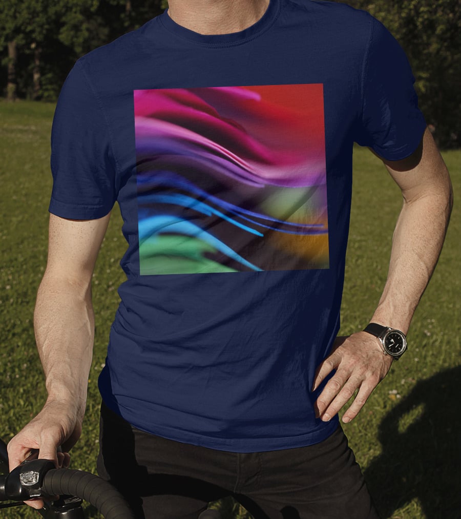 Colorful Abstract Waves In Gradient Spectrum T-Shirt