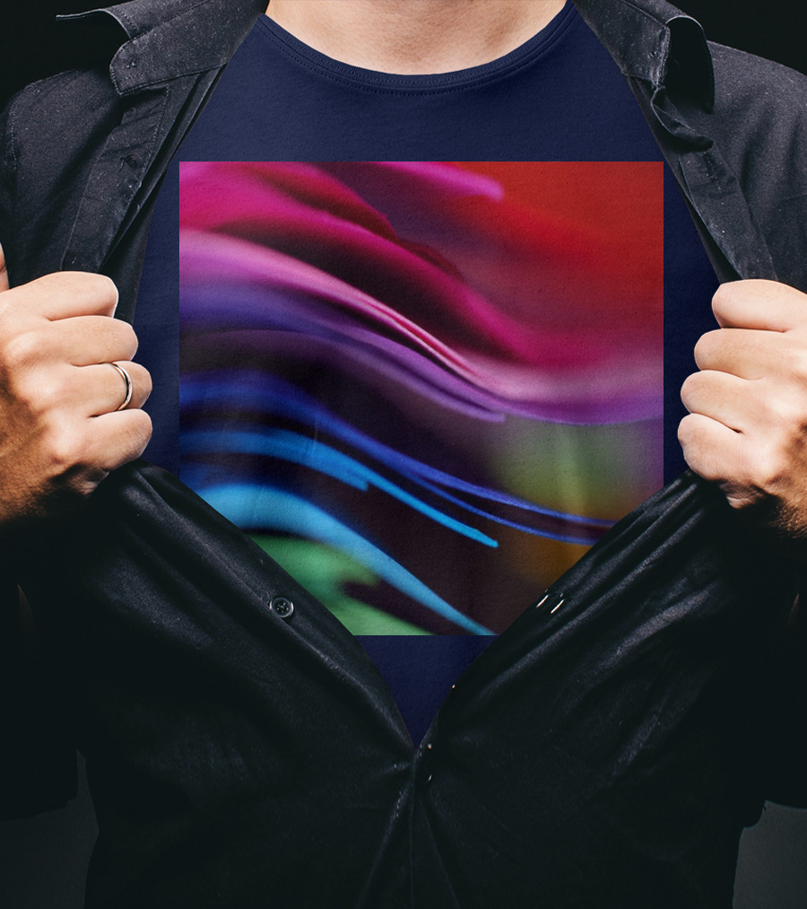 Colorful Abstract Waves In Gradient Spectrum T-Shirt