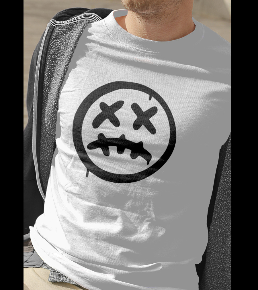 Brush Sad Face Dripping Crossed Eyes Mouth T-Shirt
