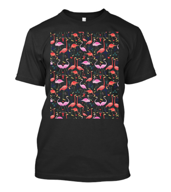 Beautiful Pattern Lovers Flamingo Multicolor Tropical Bird T-Shirt