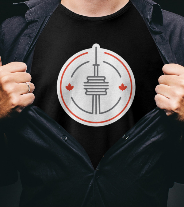 CN Tower Maple Leaf Symbol Toronto Badge Fields City Badge Series T-Shirt