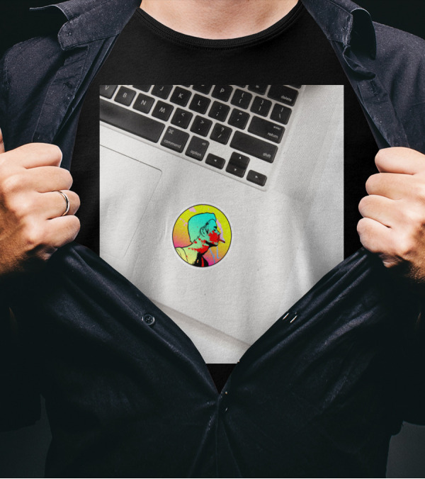 Rebel Without A Clue Colorful Pop Art Silhouette Icon Sticker T-Shirt