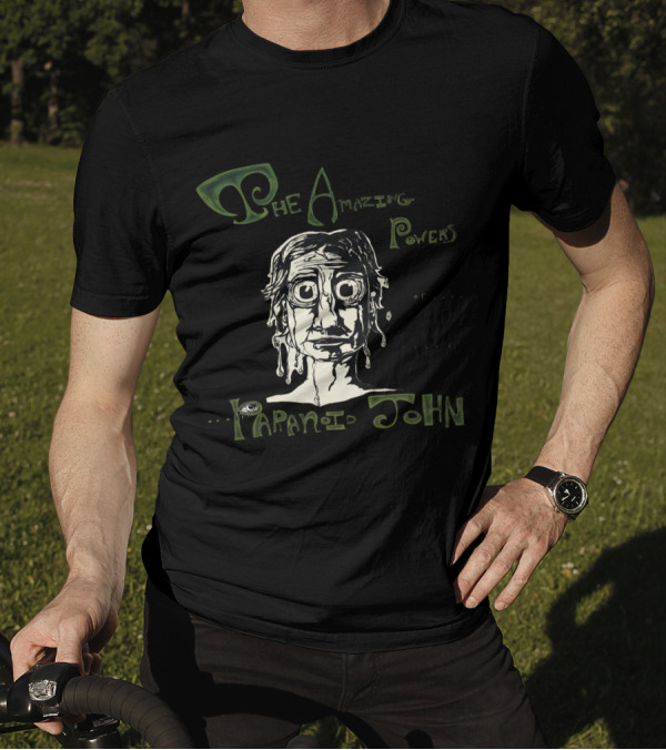 The Amazing Powers Of Paranoid John With Dripping Face And Stylized Text T-Shirt