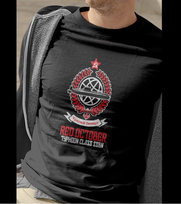 Red October Typhoon Class SSBN Soviet Emblem Submarine T-Shirt