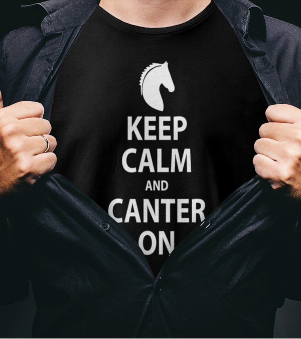 Keep Calm And Canter On Horse Head T-Shirt