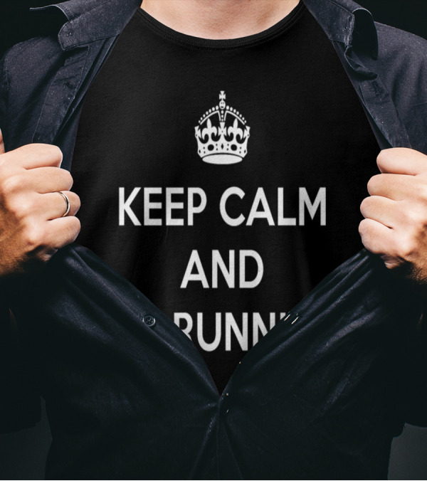Keep Calm And Go Running Iconic Motivation Slogan With Crown T-Shirt