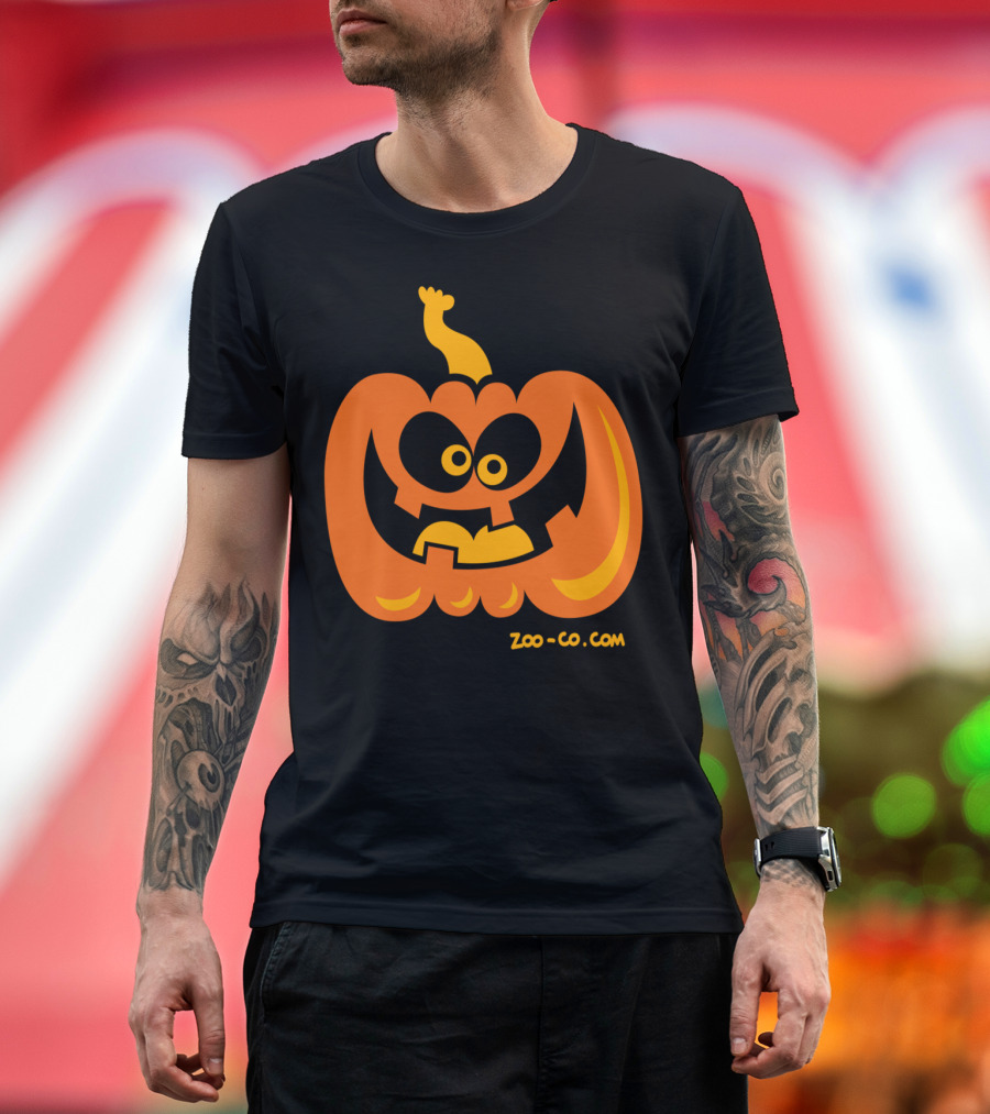 Zoo-Co.com Smiling Pumpkin Funny Cartoon Face T-Shirt