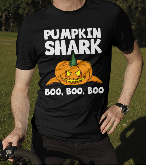 Pumpkin Shark Boo Boo Boo Halloween Present T-Shirt