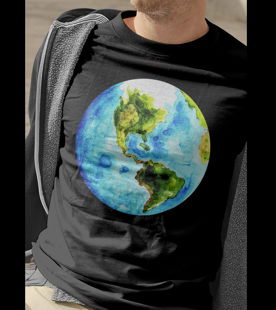 Earth Day Love Earth Watercolor Planet Earth T-Shirt