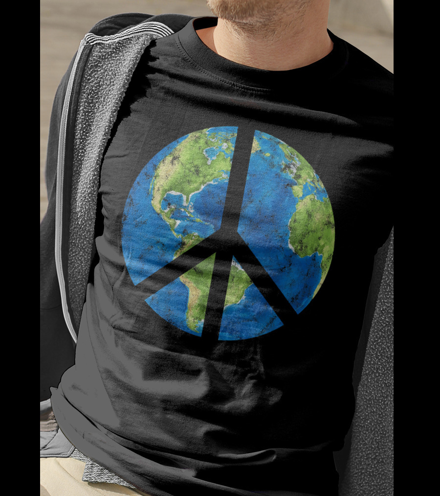 Peace On Earth Globe Peace Sign T-Shirt
