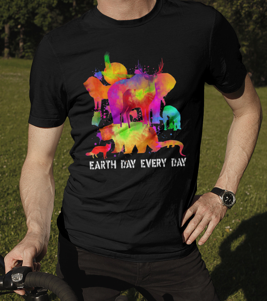 Earth Day Every Day Colorful Animal T-Shirt