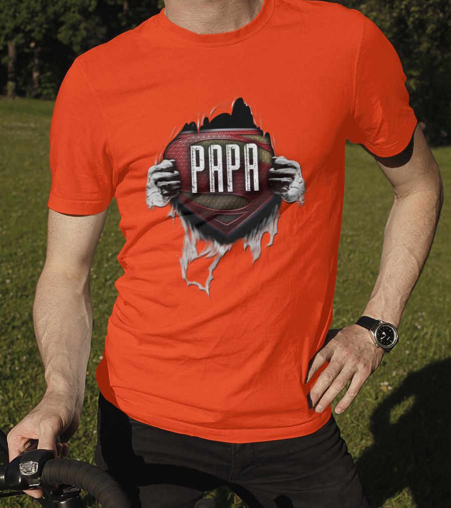 Papa Superman Logo Hero Father's Day T-Shirt