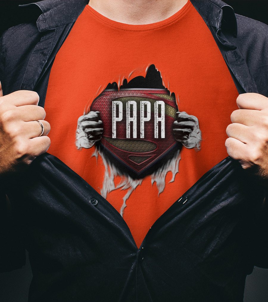 Papa Superman Logo Hero Father's Day T-Shirt