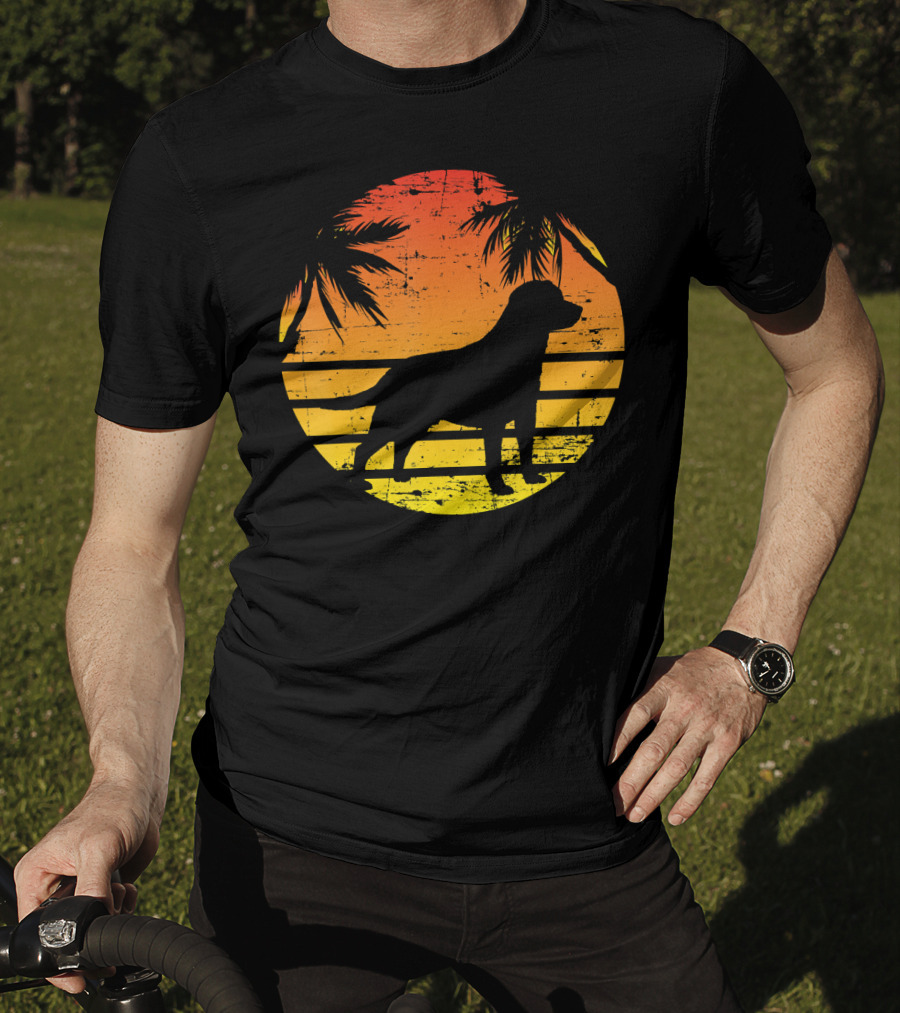 Vintage Labrador Retriever Sunset Tropical T-Shirt