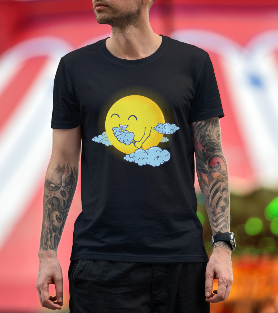 Smiling Sun Enjoying Fluffy Cloud Candy Cotton Bliss T-Shirt
