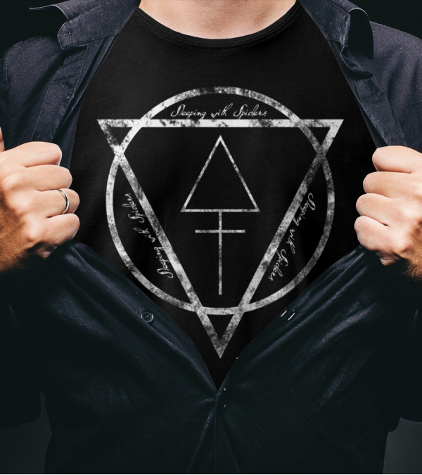 Sleeping With Spiders Alchemy Symbol In Triangular Circle T-Shirt