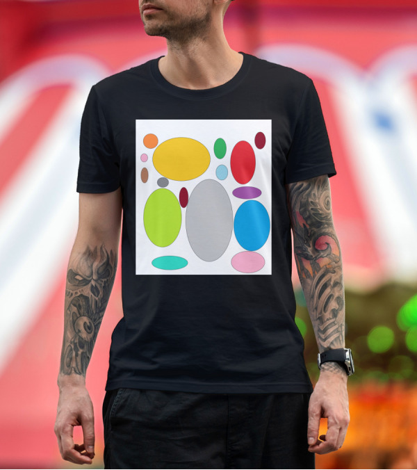 Premium T-Shirt: Bright Multicolored Circulos Ovals and Circles T-Shirt Bright Multicolored Circulos Ovals and Circles T-Shirt