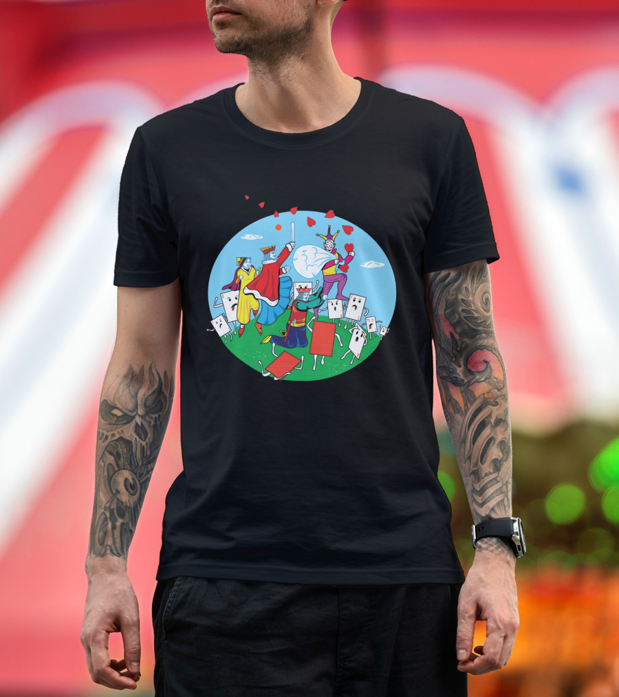 Thief Of Hearts Playing Cards Fantasy Under Moonlit Sky T-Shirt