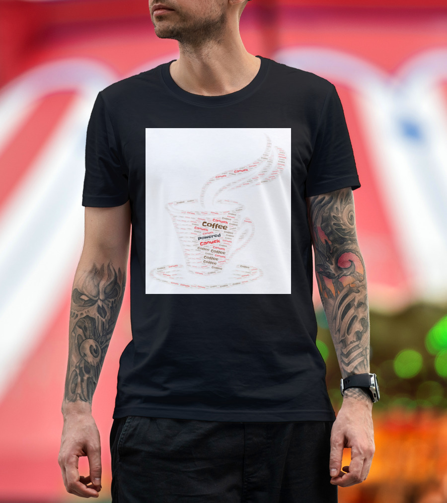 Coffee Canuck Powered Cup Word T-Shirt