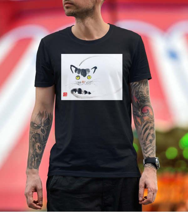Premium T-Shirt: Traditional Chinese Brush Painting Cat T-Shirt Traditional Chinese Brush Painting Cat T-Shirt