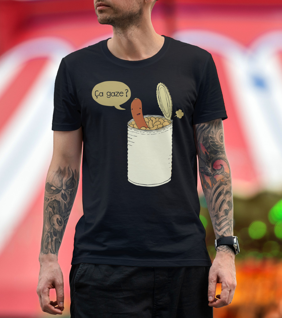 Ca Gaze French Cassoulet Sausage in Bean Can Humor T-Shirt