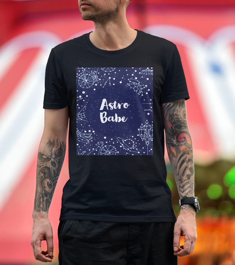 Astro Babe Celestial Constellation Patterns and Starry Night T-Shirt