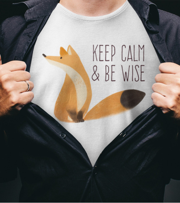 Keep Calm And Be Wise Fox T-Shirt