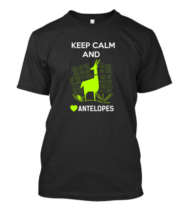 Keep Calm And Love Antelopes Green Heart T-Shirt