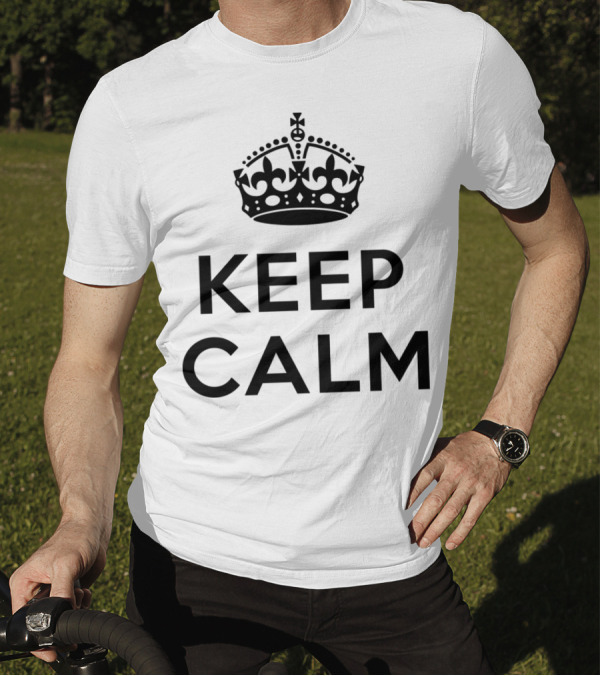 Keep Calm And Add Your Text Customizable Message With Iconic British Crown T-Shirt