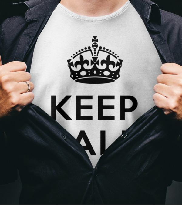 Keep Calm And Add Your Text Customizable Message With Iconic British Crown T-Shirt
