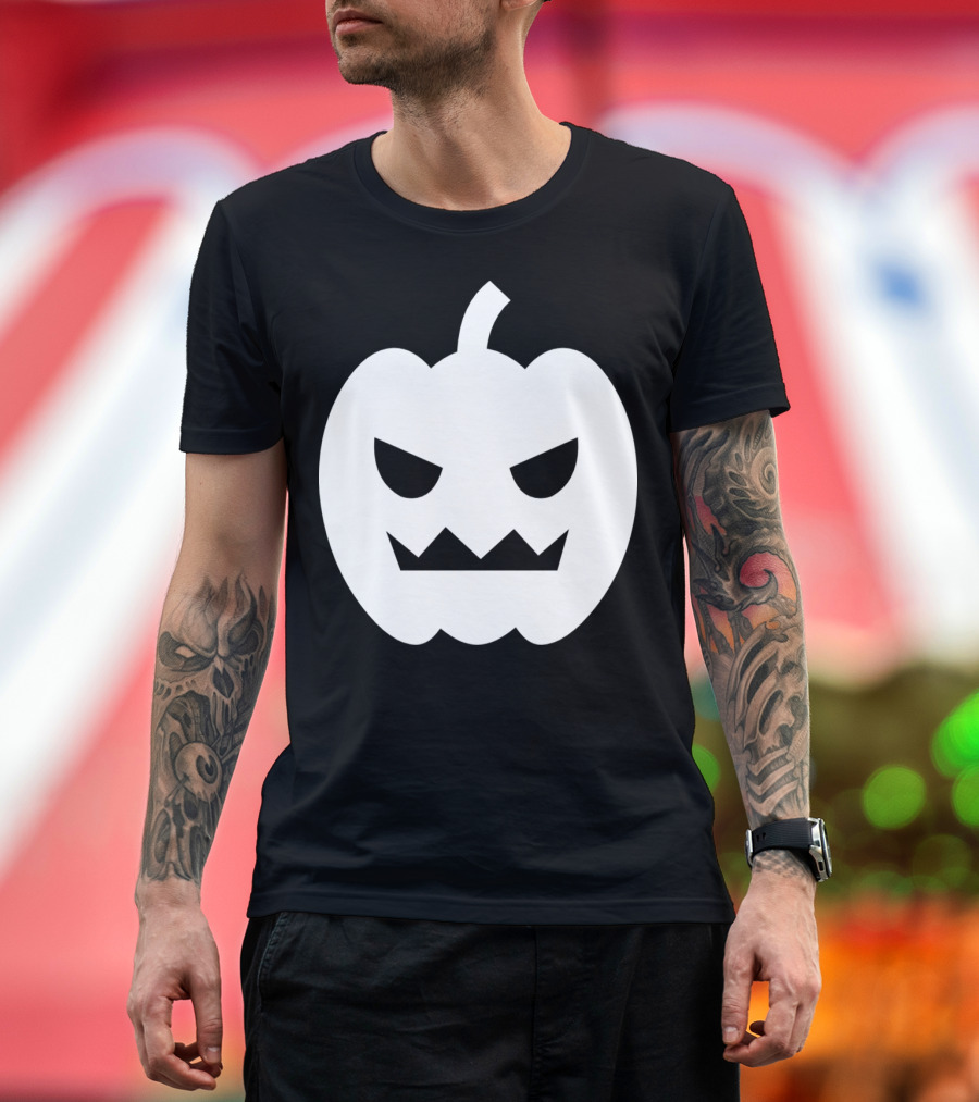 Evil Carved Pumpkin Face Jack O'Lantern Halloween T-Shirt