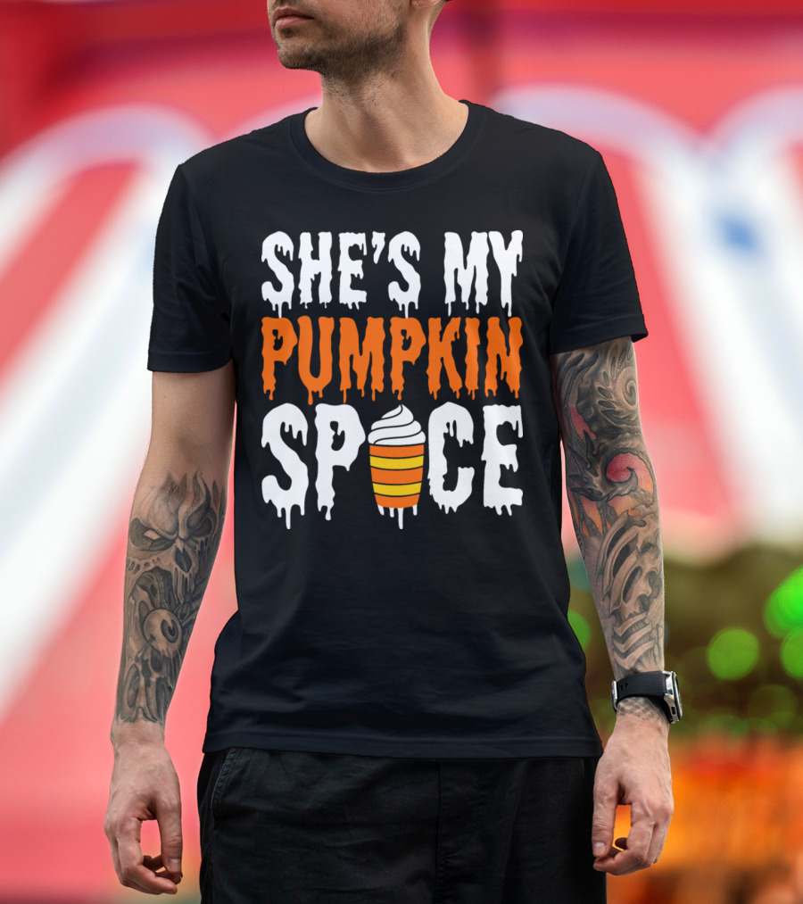 She's My Pumpkin Spice Coffee Cup Graphic Novelty T-Shirt