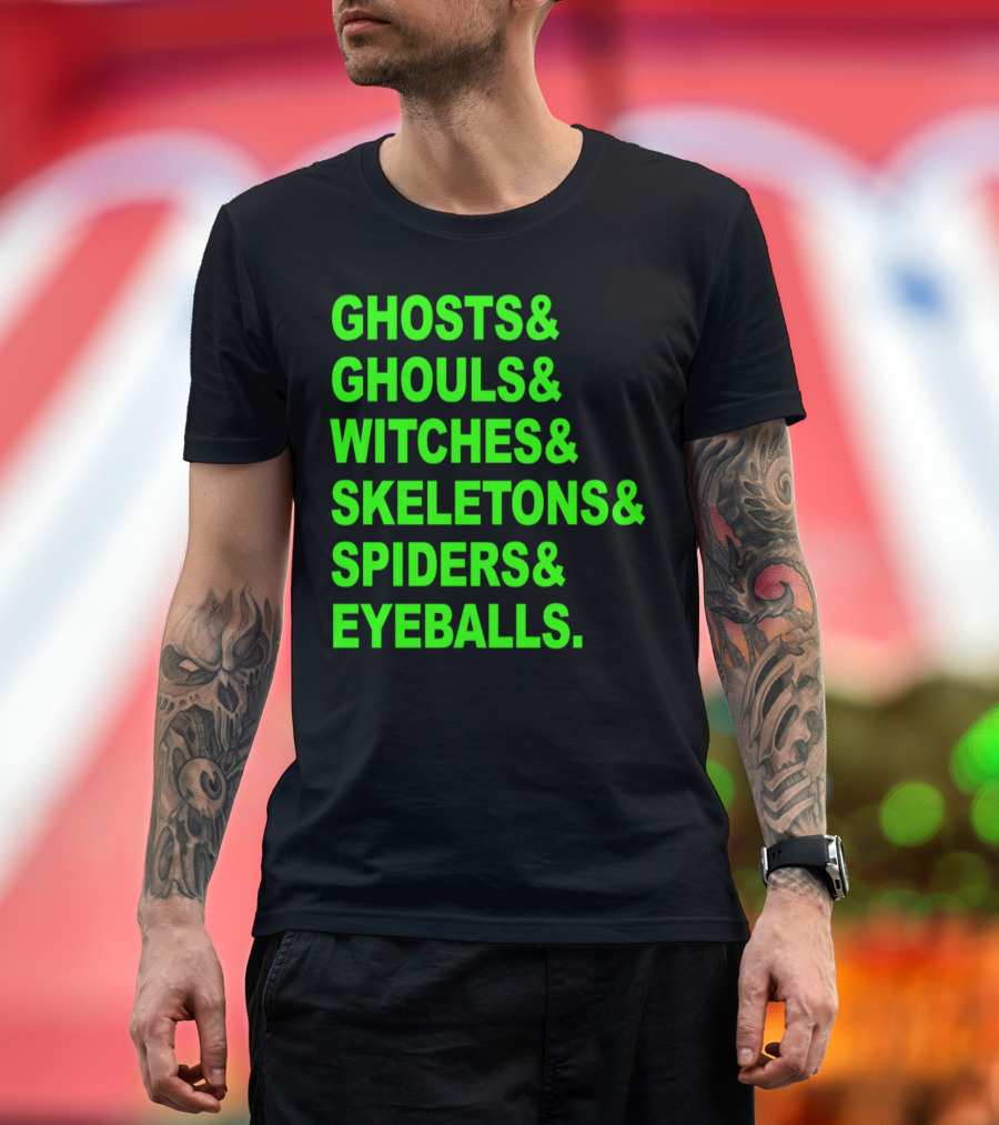 GHOSTS GHOULS WITCHES SKELETONS SPIDERS EYEBALLS T-Shirt