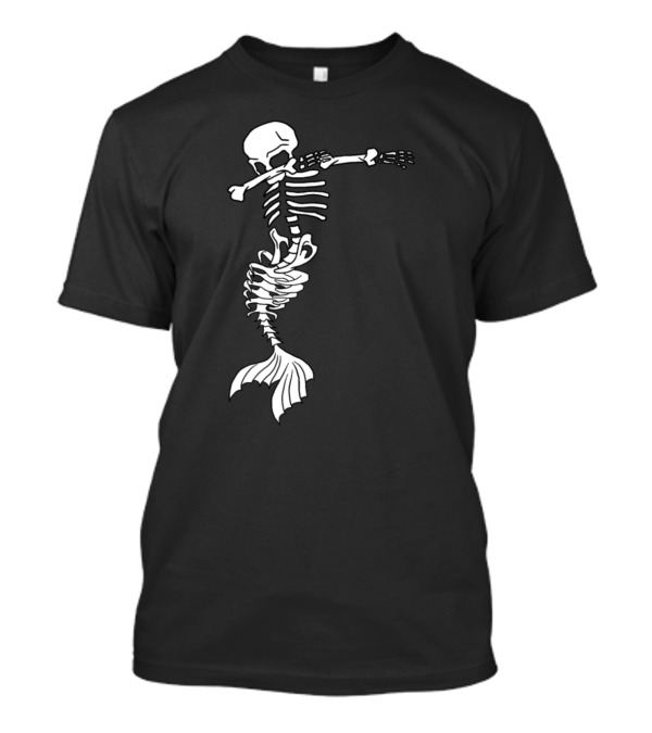 Dabbing Mermaid Skeleton Halloween Creepy Dab T-Shirt