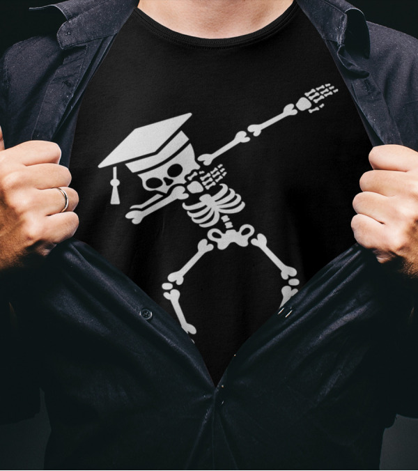 Dab Skeleton Dabbing Graduating Student Passed Exams T-Shirt